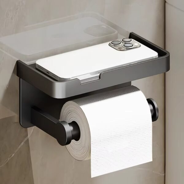 Aluminum Alloy Wall-Mounted Toilet Paper Holder_0