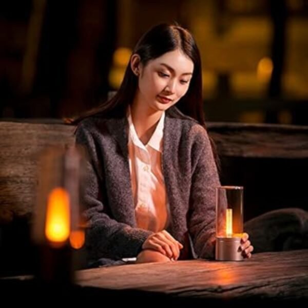 Rechargeable LED Candle Light Rotatable Dimming 1800K Warm Light_2