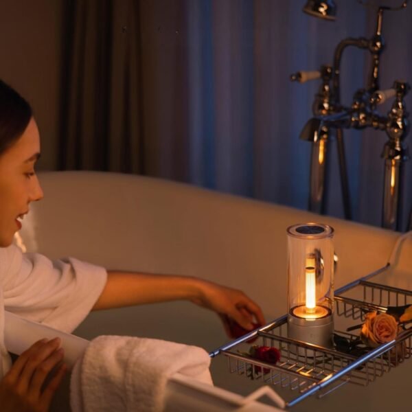 Rechargeable LED Candle Light Rotatable Dimming 1800K Warm Light_3