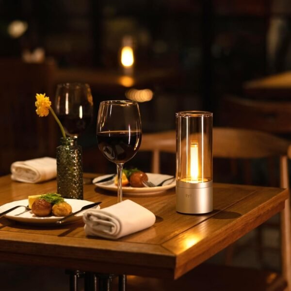 Rechargeable LED Candle Light Rotatable Dimming 1800K Warm Light_4