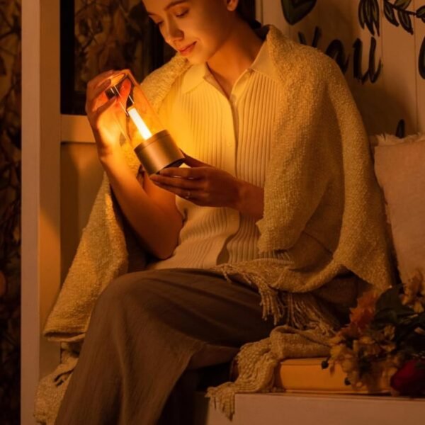 Rechargeable LED Candle Light Rotatable Dimming 1800K Warm Light_6