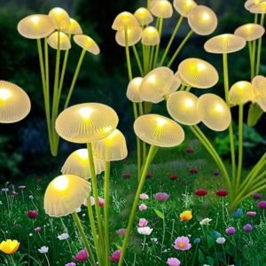 LED Solar Mushroom Lights Waterproof Yard Patio Pathway Jellyfish for Garden Ambiance_0