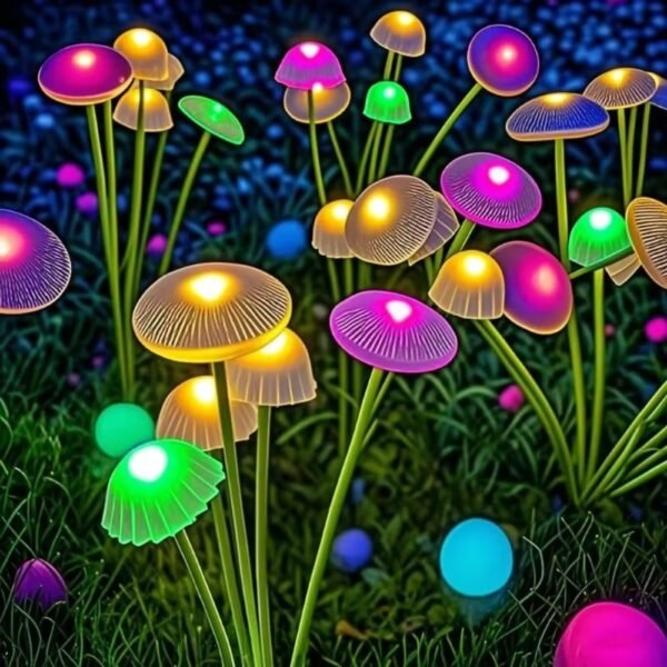 LED Solar Mushroom Lights Waterproof Yard Patio Pathway Jellyfish for Garden Ambiance_1