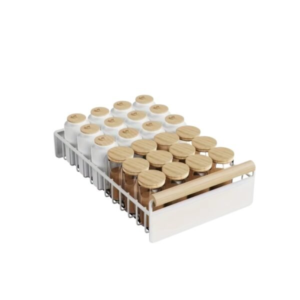 Pull Out Dish Rack with Wooden Handle and Drain Tray_6