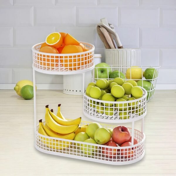 Metal Wire Storage Countertop Fruit Basket Counter Serving Tray_3