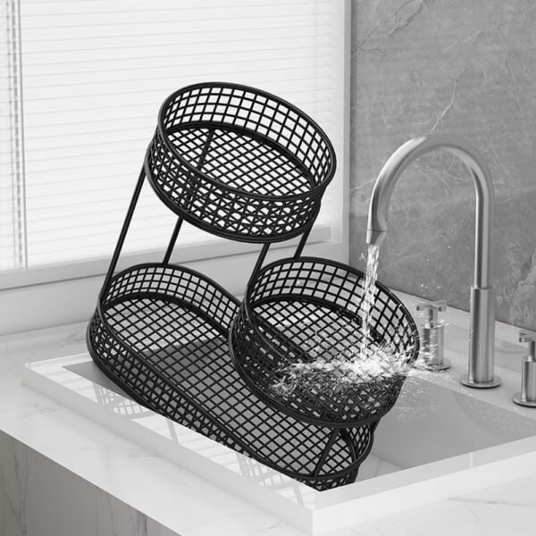 Metal Wire Storage Countertop Fruit Basket Counter Serving Tray_5